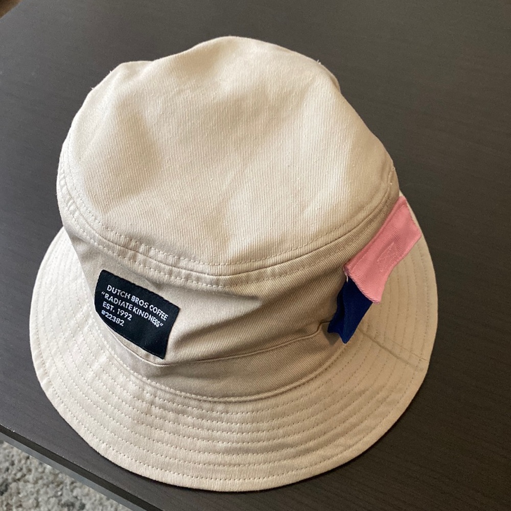 Dutch bros bucket hat, Cream color, one size.